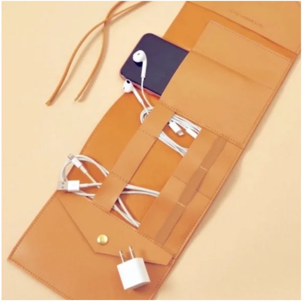 Glass Ladder & Co Tech Organizer Roll Vegan Leather